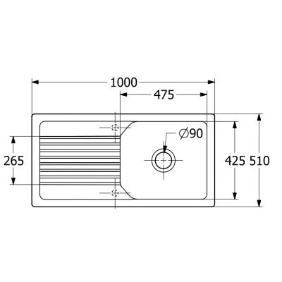 Zlewozmywak ceramiczny 100x51 cm biały 338601KG Villeroy & Boch Linara