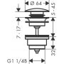 Hansgrohe 50100670 korek do umywalki czarny zdj.2