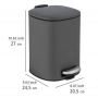 Kosz na śmieci 5 l szary 24780100 Wenko Alassio zdj.2