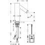 Axor Starck 10101800 bateria umywalkowa stojąca elektroniczna stal zdj.2