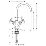 Bateria umywalkowa stojąca chrom 16502000 Axor Montreux zdj.2