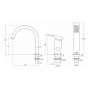 Bateria wannowo-prysznicowa nawannowa chrom BQM013M Deante Minimal zdj.2