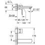 Bateria umywalkowa podtynkowa brushed hard graphite 19409AL1 Grohe Lineare zdj.2