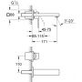 Bateria umywalkowa podtynkowa brushed hard graphite 19895AL0 Grohe Eurocube zdj.2