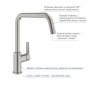 Bateria kuchenna stojąca supersteel 30470DC0 Grohe Start zdj.3