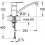 Bateria kuchenna stojąca starlight chrome 32891000 Grohe Get zdj.2