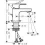 Bateria umywalkowa stojąca chrom 71593000 Hansgrohe Vernis Shape zdj.2