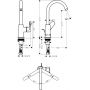 Bateria umywalkowa stojąca chrom 72536000 Hansgrohe Rebris S zdj.2