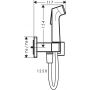 Bateria bidetowa z zestawem prysznicowym podtynkowa chrom 29233000 Hansgrohe Bidette zdj.2