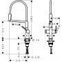 Bateria kuchenna stojąca 72861340 Hansgrohe Talis Select M54 PowderSpray zdj.2