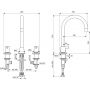 Bateria umywalkowa stojąca chrom BC196AA Ideal Standard Ceraline zdj.2