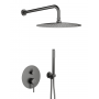 Zestaw prysznicowy podtynkowy z deszczownicą grafitowy 503950161 KFA Armatura Moza Gun Metal Grey zdj.1
