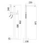Bateria wannowo-prysznicowa wolnostojąca chrom KB100365C10 Kronenbach Quara 3.0 zdj.2