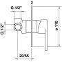 Bateria prysznicowa podtynkowa 5805X Sapho Dandy zdj.2