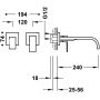 Tres Cuadro 00630002AC bateria umywalkowa podtynkowa stal zdj.2