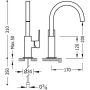 Bateria umywalkowa stojąca chrom 106606 Tres Cuadro-Tres zdj.2