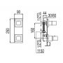 Bateria wannowo-prysznicowa podtynkowa chrom 107251 Tres Cuadro-Tres zdj.2