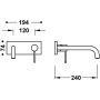 Bateria umywalkowa podtynkowa czarna 26230032NM Tres Study zdj.2