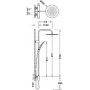 Tres Fuji 28119101 zestaw prysznicowy ścienny z deszczownicą chrom zdj.2