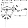 Bateria kuchenna ścienna chrom 17032002 Tres Eco-Tres zdj.2