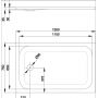 Brodzik prostokątny 120x75 cm biały 1670000 Bette BetteUltra zdj.2