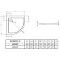 Brodzik półokrągły 80x80 cm biały SDRA80800104S Radaway Doros A zdj.2