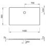 Brodzik prostokątny 140x80 cm biały KBMD1480 Kronenbach Cube zdj.2