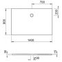 Brodzik prostokątny 140x90 cm biały KBMD1490AS Kronenbach Cube zdj.2