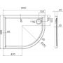 Brodzik półokrągły 100x80 cm MNQ100806D30 Novellini Kali zdj.3