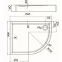 Brodzik półokrągły 100x80 cm MNQ8010014S30 Novellini City zdj.2