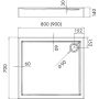 Brodzik prostokątny 80x70 cm VRS70801430 Novellini City zdj.2