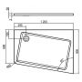 Brodzik trapezowy 120x90 cm biały XA25G70101P Ravak 10° zdj.2