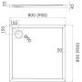 Brodzik kwadratowy 90x90 cm cement 3SS1K9090CTST Schedline Sharper zdj.2