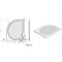 Brodzik półokrągły 100x80 cm biały 100080001222000 Vayer Virgo zdj.2