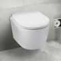 Miska WC z deską wolnoopadającą wisząca bez kołnierza ze spłukiwaniem wirowym biały połysk G01010101014 Balneo Luxa zdj.5