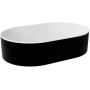 Umywalka 53x34 cm owalna nablatowa biała-czarna #UMMLBWN Besco Lova zdj.1