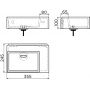 Umywalka 35.5x24.5 cm prostokątna ścienna-nablatowa biała CL0303420 Clou New Flush zdj.2