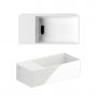 Umywalka 35x18 cm prostokątna ścienna-nablatowa biała CL0303432 Clou New Flush zdj.4