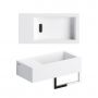 Umywalka 36x18 cm prostokątna ścienna-nablatowa biała CL031303202 Clou New Flush zdj.3