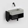 Umywalka 36x18 cm prostokątna ścienna-nablatowa szary/kamień CL0332031 Clou Flush zdj.7