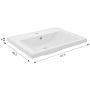 Umywalka 61x46 cm prostokątna meblowa biała 1032 Defra Nanu zdj.3