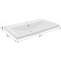 Umywalka 81x46 cm prostokątna meblowa biała 1034 Defra Nanu zdj.3