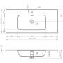 Umywalka 101.5x46.6 cm prostokątna meblowa biała RE041003068060 Elita Skappa zdj.2