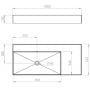 Umywalka 100.5x45.5 cm prostokątna ścienna biała RE041461185290 Elita Level zdj.2