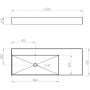 Umywalka 120.5x45.5 cm prostokątna ścienna biała-różowa RE041461236020 Elita Level zdj.2