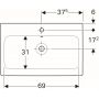 Umywalka prostokątna 75x48.5 cm 124075000 Geberit iCon zdj.2