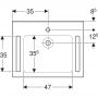 Umywalka 70x55 cm prostokątna ścienna dla niepełnosprawnych biała 402170016 Geberit Publica zdj.2