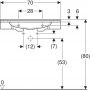 Umywalka 70x55 cm prostokątna ścienna dla niepełnosprawnych biała 402170016 Geberit Publica zdj.4
