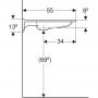 Umywalka 70x55 cm prostokątna ścienna dla niepełnosprawnych biała 402170016 Geberit Publica zdj.3