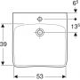 Umywalka 60x55 cm prostokątna dla niepełnosprawnych biała 502770007 Geberit Selnova Comfort zdj.4